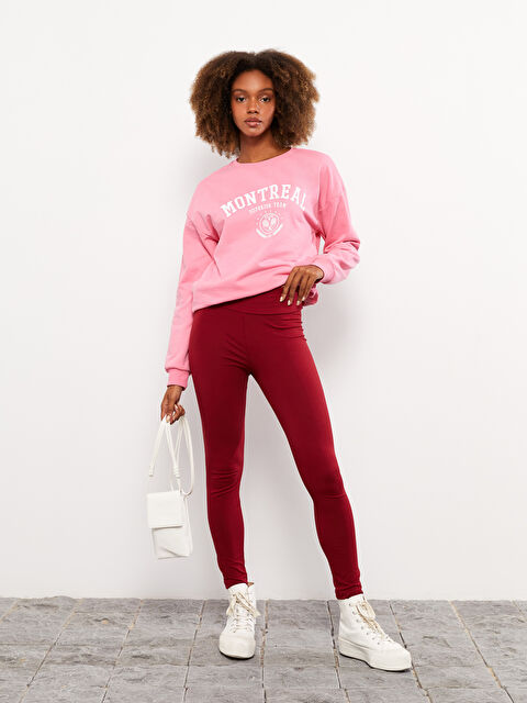 LCW Vision Women's Elasticated Waist Plain Leggings - W2DQ42Z8-HRF