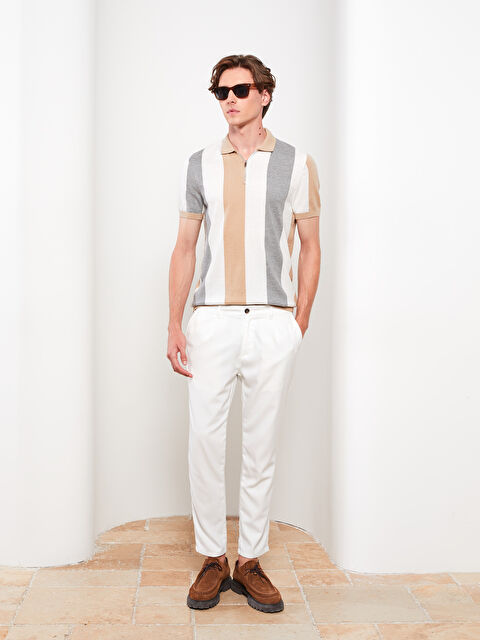 LCW Vision Polo Yaka Kısa Kollu Renk Bloklu Erkek Triko Kazak - W2DU66Z8-HZZ