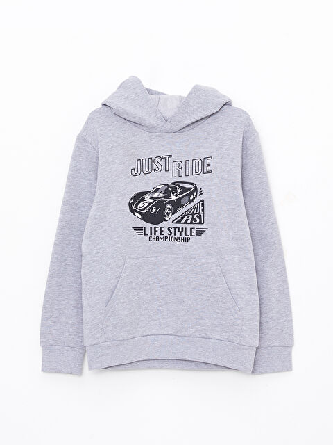 LCW Kids Kapüşonlu Baskılı Uzun Kollu Erkek Çocuk Sweatshirt - W2DV36Z4-J2B