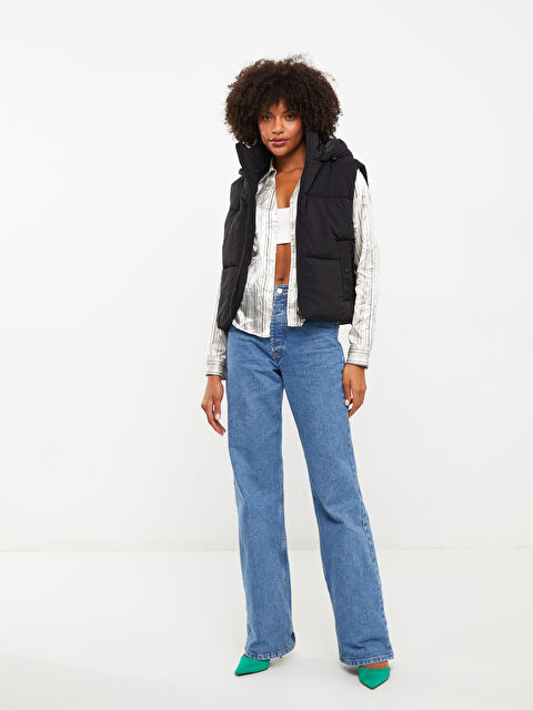 LCW Vision Kadın Kapüşonlu Düz Şişme Yelek - W2DY81Z8-CVL