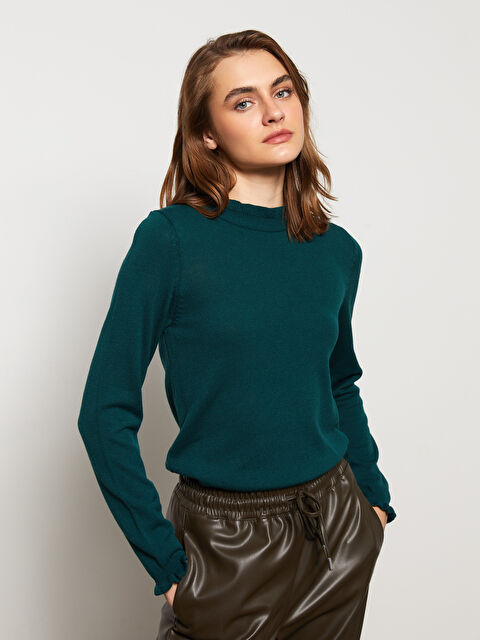 LCWAIKIKI Basic Dik Yaka Kadın Triko Kazak - W2EA51Z8-RYE