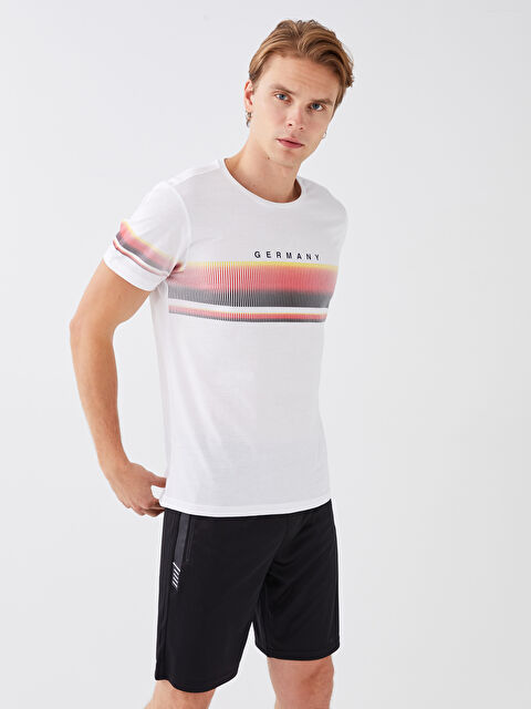 XSIDE ACTIVE Bisiklet Yaka Kısa Kollu Baskılı Erkek Spor Tişört - W2EA76Z8-E5X