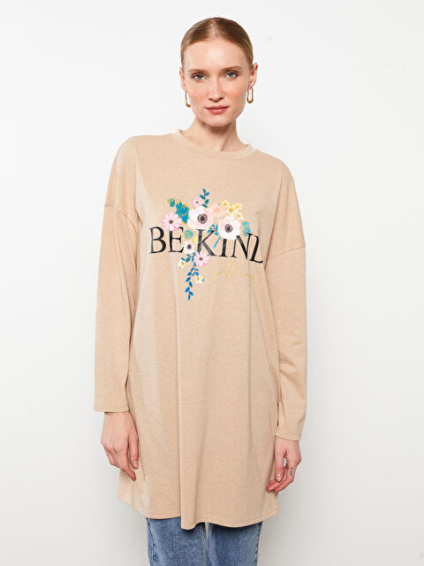 LCW ECO Bisiklet Yaka Baskılı Uzun Kollu Kadın Tunik - W2EE00Z8-TB1