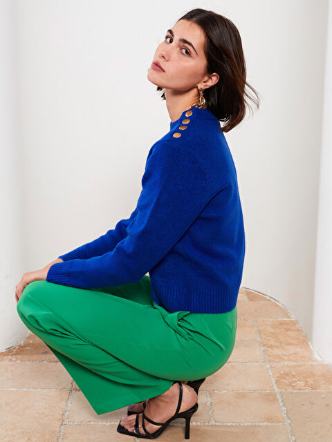 LCW Vision Bisiklet Yaka Düz Uzun Kollu Kadın Triko Kazak - W2EH47Z8-HGU