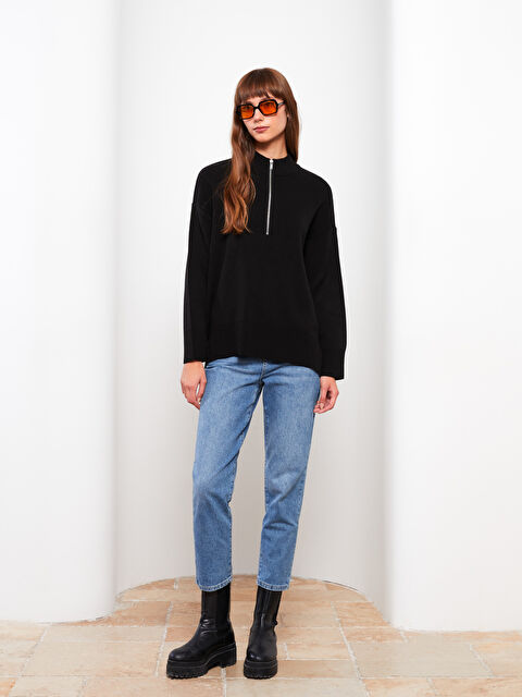 LCW Modest Πουλόβερ Πλεκτό Λαιμός Χωνί Μακρυμάνικο Υπερμεγέθης για Γυναίκες - W2EM30Z8-RQN