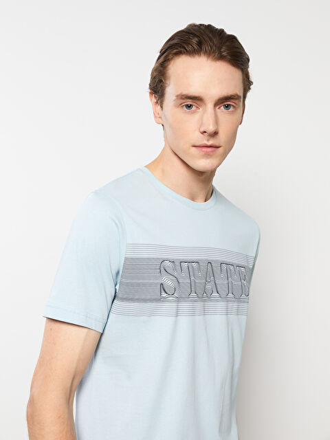 SOUTHBLUE Crew Neck Short Sleeve Printed Combed Cotton Men's T-shirt - W2EM80Z8-FGS