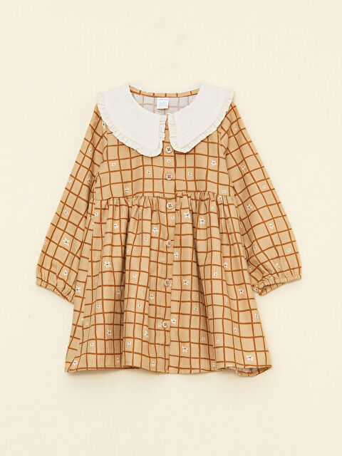 LCW baby Bebe Yaka Uzun Kollu Ekose Desenli Kız Bebek Elbise - W2EN94Z1-LQB