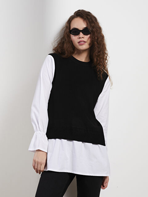 LCW Modest Dik Yaka Düz Uzun Kollu Kadın Tunik - W2EO04Z8-RQL