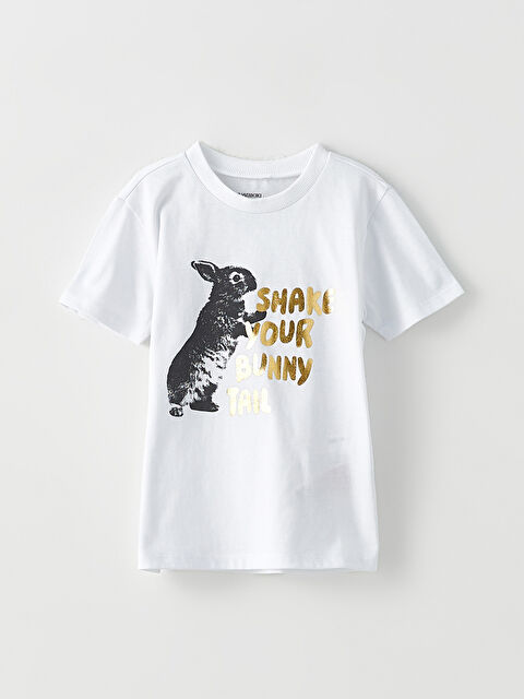 LCW baby Bisiklet Yaka Kısa Kollu Baskılı Erkek Bebek Tişört - W2EP85Z1-E5X