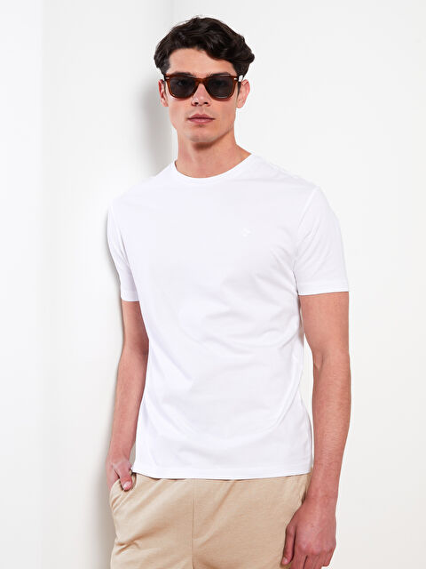 LCW Vision Crew Neck Short Sleeve Pique Men's T-Shirt - W2ER80Z8-Q6K