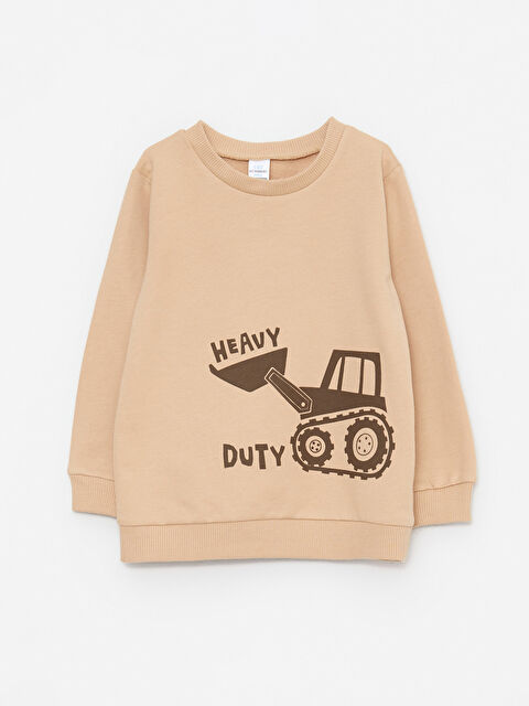 LCW ECO Φούτερ με Στρογγυλή Λαιμόκοψη Μακρυμάνικο Εκτυπωμένο για Μωρά Αγόρια - W2ES38Z1-KXY