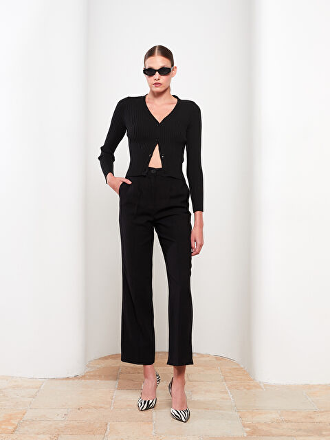 LCW Vision Kadın Yüksek Bel Rahat Kalıp Düz Pantolon - W2EU62Z8-CVL