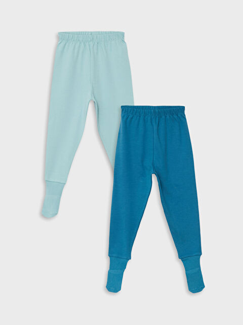 LCW baby Elastic Waist Baby Boy Trousers 2-Pack with Booties - W2EY39Z1-G0S