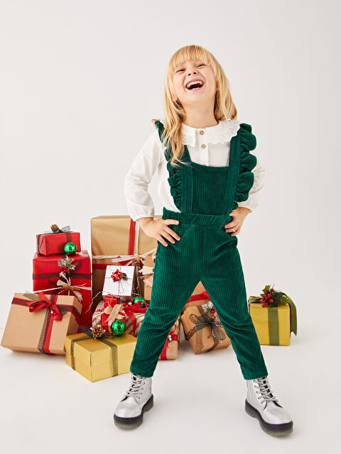 LCW baby Kare Yaka Kız Bebek Kadife Tulum - W2FC96Z1-KVX