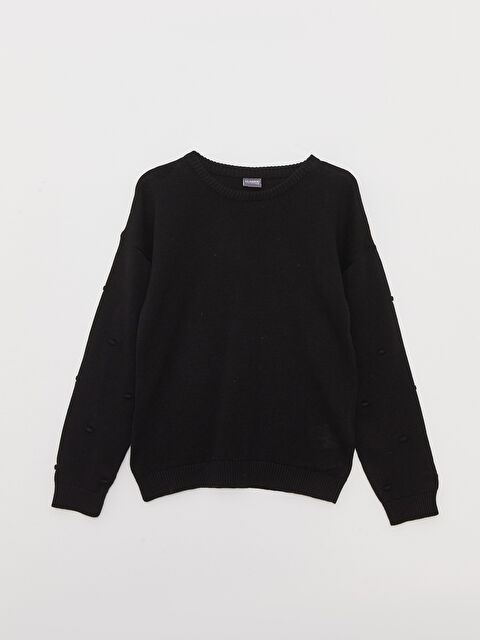 LCW ECO Bisiklet Yaka Basic Uzun Kollu Kız Çocuk Triko Kazak - W2FG89Z4-CVL