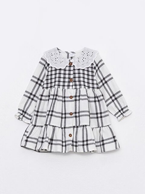 LCW baby Ekose Desenli Bebe Yaka Kız Bebek Elbise - W2FH21Z1-LKQ