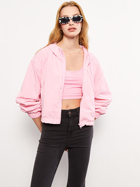 LCW Vision Kadın Kapüşonlu Düz Yağmurluk - W2FK62Z8-L0R