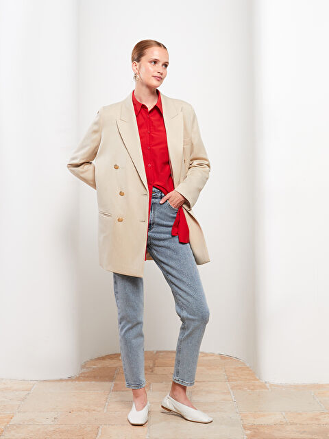 LCW Modest Mom Fit Cep Detaylı Kadın Rodeo Jean Pantolon - W2FO13Z8-311