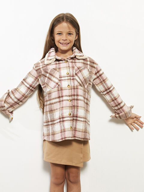 LCW Kids Ekose Uzun Kollu Kız Çocuk Gömlek Ceket - W2FO34Z4-LNQ