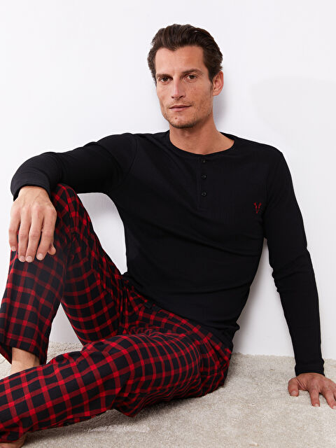 LC WAIKIKI Редовен фит Каре Комплект пижами за мъже - W2FQ66Z8-RQN