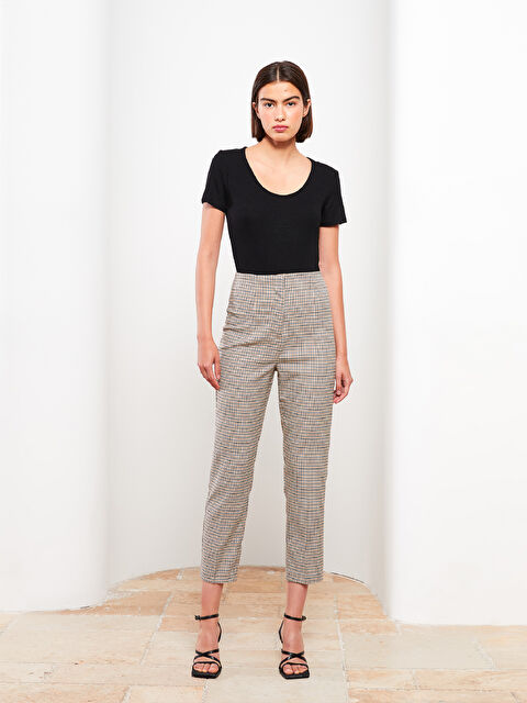 LCW Vision Standart Fit Desenli Kadın Pantolon - W2FT11Z8-LKQ