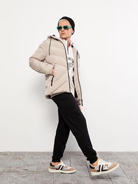 XSIDE Standart Kalıp Kapüşonlu Erkek Şişme Mont - W2FT71Z8-MBP