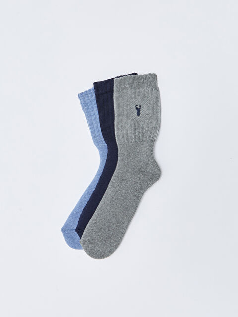 LCW Kids Nakışlı Erkek Çocuk Soket Çorap 3'lü - W2G710Z4-K00