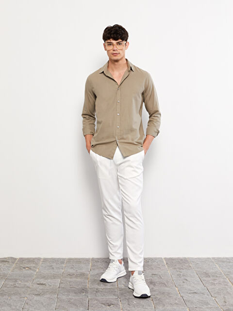XSIDE Slim Fit Uzun Kollu Gabardin Erkek Gömlek - W2GH32Z8-R69