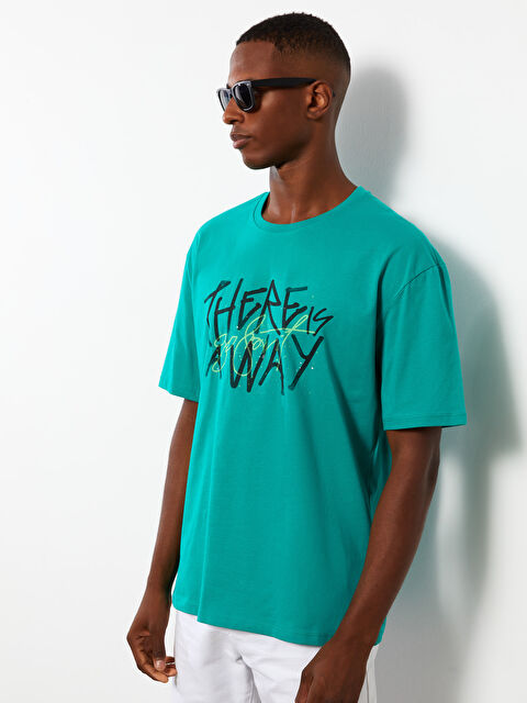 XSIDE Bisiklet Yaka Kısa Kollu Baskılı Penye Erkek Tişört - W2GI71Z8-SQW