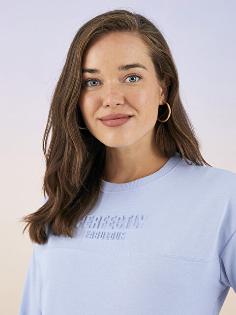 LCWAIKIKI Maternity Bisiklet Yaka Baskılı Uzun Kollu Hamile Sweatshirt Tunik - W2GK78Z8-SP7