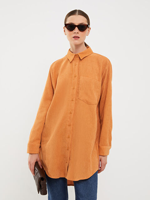 LCW Modest Kadife Kadın Gömlek Tunik - W2GN87Z8-STP