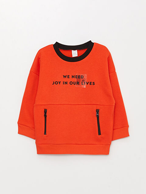 LCW baby Bisiklet Yaka Uzun Kollu Baskılı Erkek Bebek Sweatshirt - W2GO95Z1-GXE