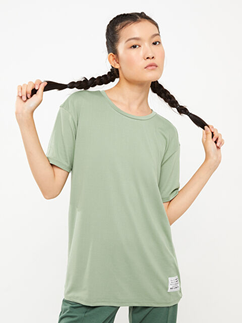 XSIDE ACTIVE Bisiklet Yaka Baskılı Kısa Kollu Kadın Tişört - W2GP14Z8-TRD