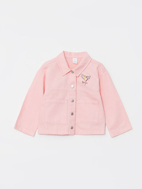 LCW baby Polo Yaka Uzun Kollu Baskılı Kız Bebek Ceket - W2GY21Z1-G21