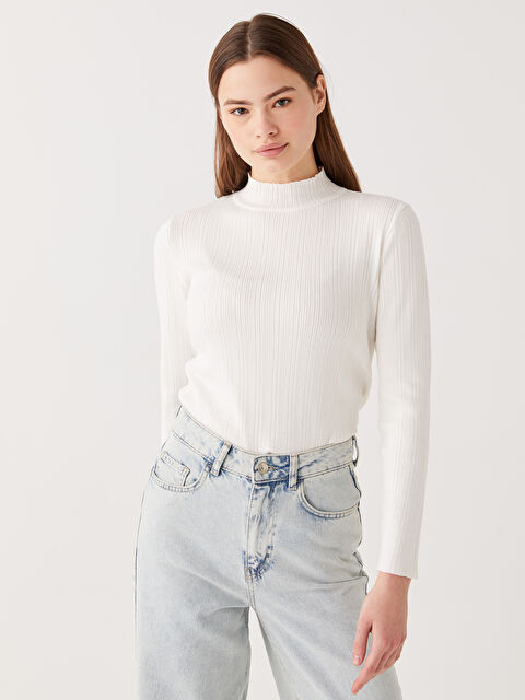 LCW Modest Женский свитер с воротником-трубой из трикотажа - W2H142Z8-R9J