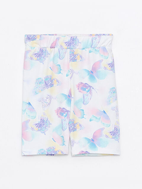 LCW Kids Beli Lastikli Baskılı Kız Çocuk Kısa Tayt - W2H560Z4-LQQ