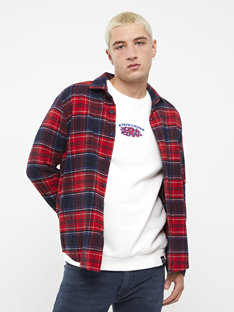 XSIDE Regular Fit Uzun Kollu Ekose Erkek Oduncu Gömlek - W2H654Z8-LPA