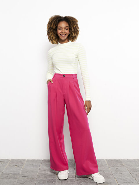 LCW Vision Rahat Kalıp Düz Saten Kadın Pantolon - W2H728Z8-RX2