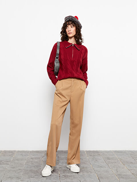 LCW Vision Kadın Standart Fit Düz Pantolon - W2HB10Z8-FPJ