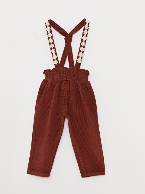 LCW baby Beli Lastikli Kadife Kız Bebek Salopet - W2HC33Z1-L0G