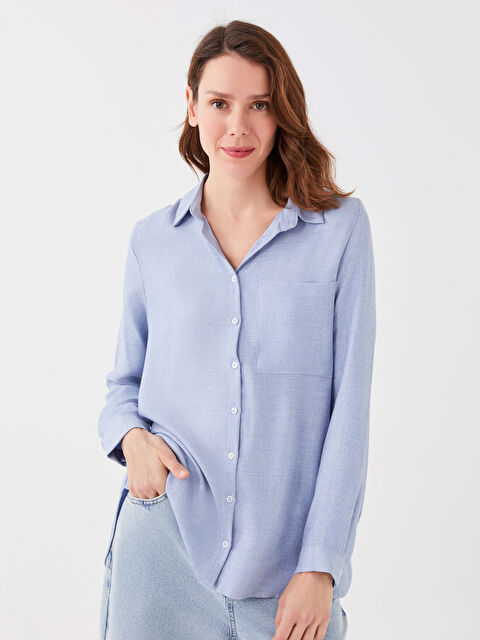 LCWAIKIKI Classic Düz Uzun Kollu Kadın Gömlek - W2HI67Z8-STX
