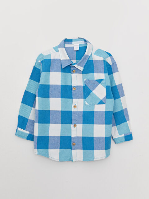 LCW baby Long Sleeve Plaid Patterned Baby Boy Shirt - W2HM12Z1-LKY