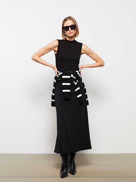 LCWAIKIKI Classic Women's Elasticated Waist Plain Skirt - W2HO16Z8-CVL