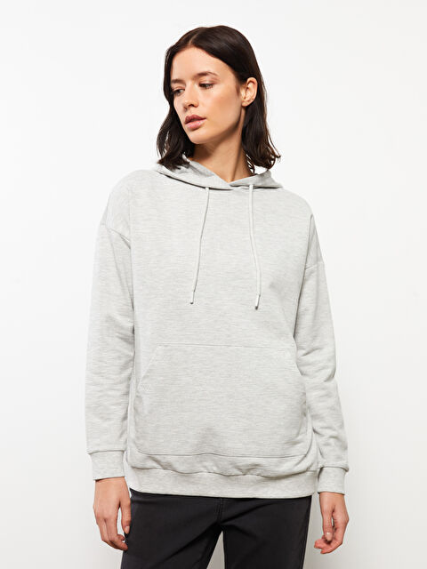 LCWAIKIKI Basic Düz Oversize Kadın Hoodie - W2HO62Z8-847