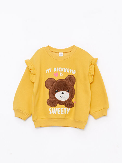 LCW baby Bisiklet Yaka Uzun Kollu Nakış Detaylı Kız Bebek Sweatshirt - W2HQ76Z1-S6S