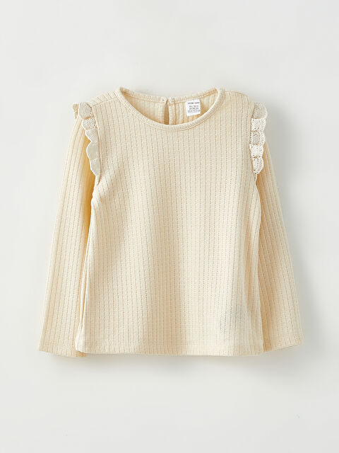 LCW baby Тениска с кръгло деколте и дълъг ръкав за бебета момичета - W2HT36Z1-FF7