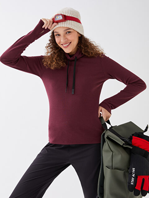 LCW OUTDOOR Keşiş Yaka Reflektör Baskılı Kadın Outdoor Tişört - W2I462Z8-HEN