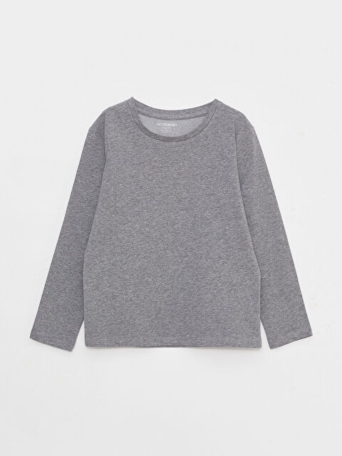 LCW Kids Crew Neck Basic Long Sleeve Boys' T-Shirt - W2I659Z4-EEZ