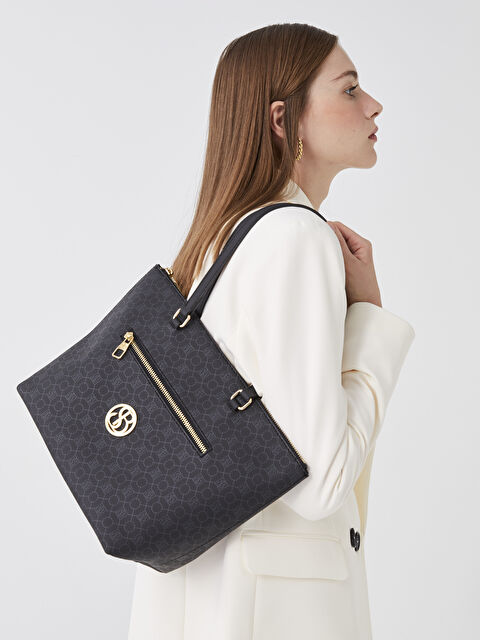 SOUTHBLUE Monogram Desenli Kadın Tote Çanta - W2I921Z8-CVL