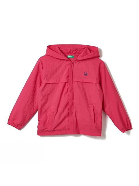 United Colors Of Benetton Kapüşonlu Uzun Kollu Kız Çocuk Yağmurluk